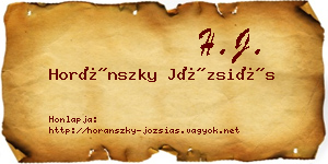 Horánszky Józsiás névjegykártya